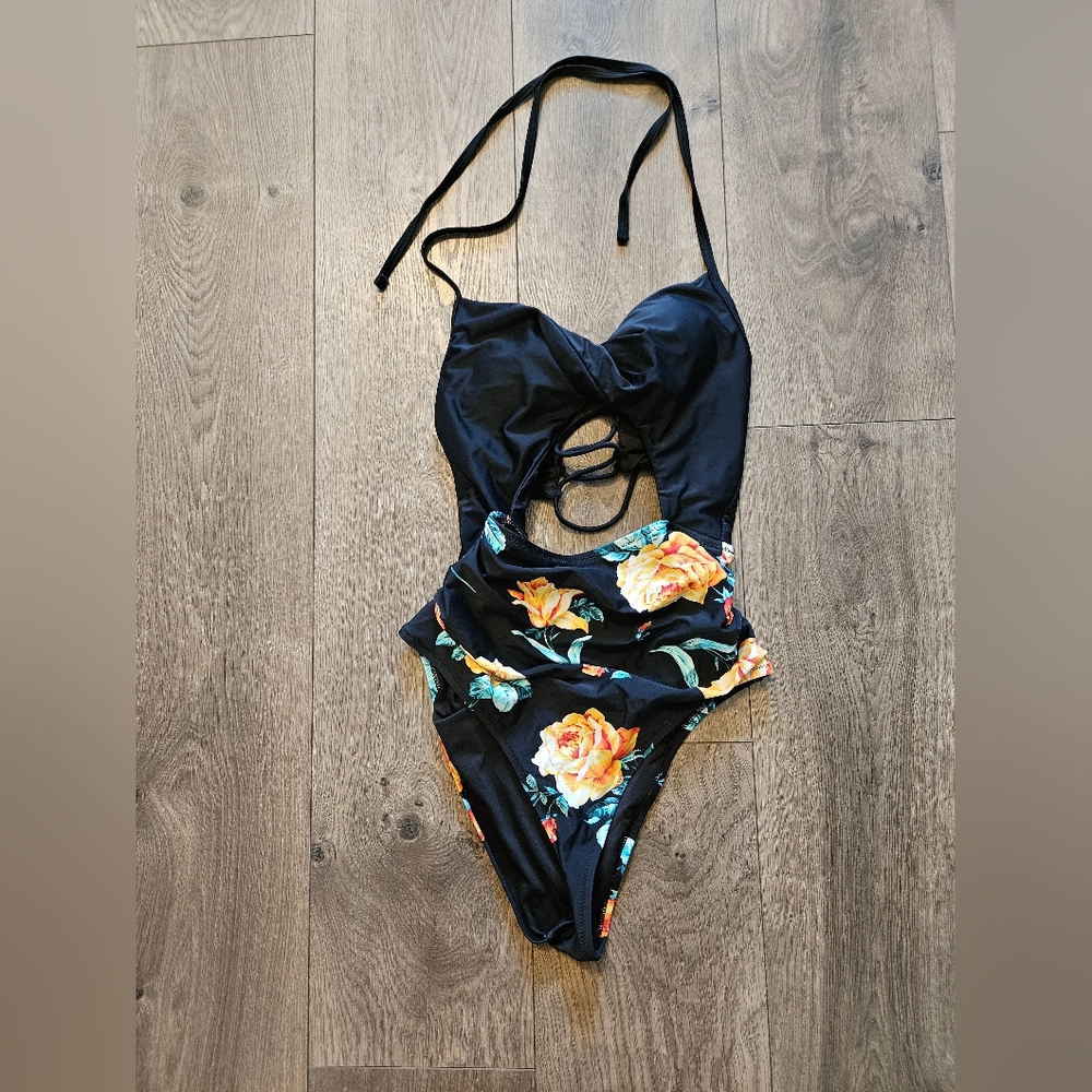 Floral one piece swimsuit